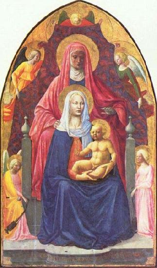 MASOLINO da Panicale Madonna and Child, Saint Anne and the Angels